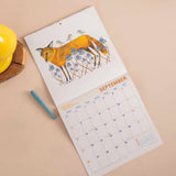 2027 Wall Calendar | Folk Animals by Ashley Percival | Sunday Start