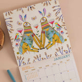 2027 Wall Calendar | Folk Animals by Ashley Percival | Sunday Start