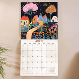 Month to view page of 2027 botanical wall calendar with spacious date grid