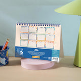 Back cover of the 2027 Desk Calendar showing the full 12 month layout in design Coastal Stripe