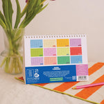 Back cover of the 2027 Desk Calendar showing the full 12 month layout in design Colourburst