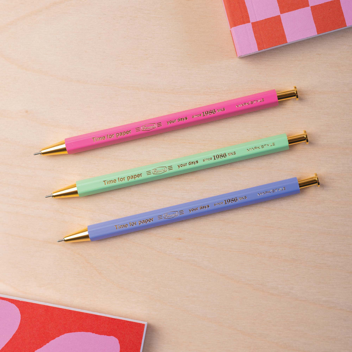 Pack Three Pastel Time Paper Gel Ballpoint