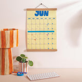 Retro Daze undated Wall Planner in the month of June, in use, hung on a wall