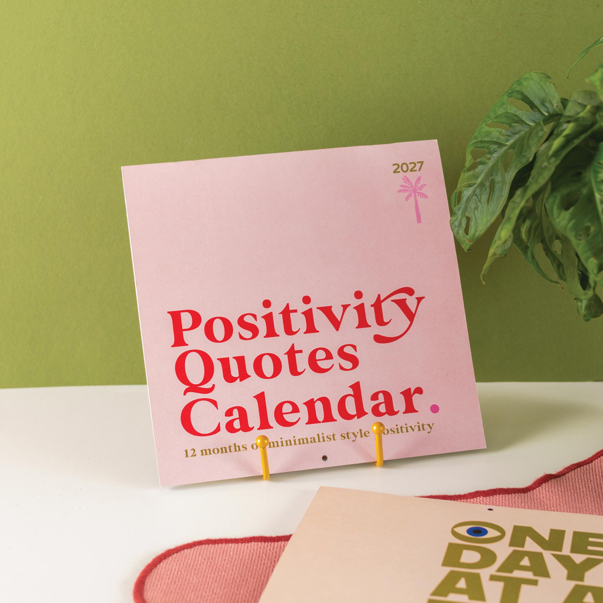 Cover of 2027 Calendar with title 'Positivity Quotes Calendar'.