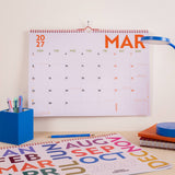 2027 Simply Bright A3 Landscape Calendar, mini notes section for goals