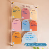 A3 Wipeable Weekly Planner | Recycled Acrylic | Earthy Arches | Optional Wall Mounts