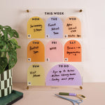 A4 wipeable weekly planner with spacious daily layout in soft focus colour palette
