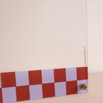 Close up of blueberry check pattern on A4 acrylic wipeable notepad