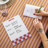 A4 Wipeable Notepad | Recycled Acrylic | Blue Berry Check | Optional Wall Mounts