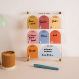 A4 wipeable weekly planner with week at a glance layout and to do section