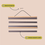 Magnetic Oak Wall Planner Hanger | 8.5" / 21.6 cm | Small (A4)