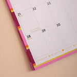 2027 Checks & Stripes A4 Calendar, UK and US holidays, red wireo binding