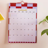 2027 Checks & Stripes A4 Calendar, moon phases and week numbers