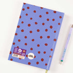 2027 Purple Polka A5 Diary, moon phases and week numbers