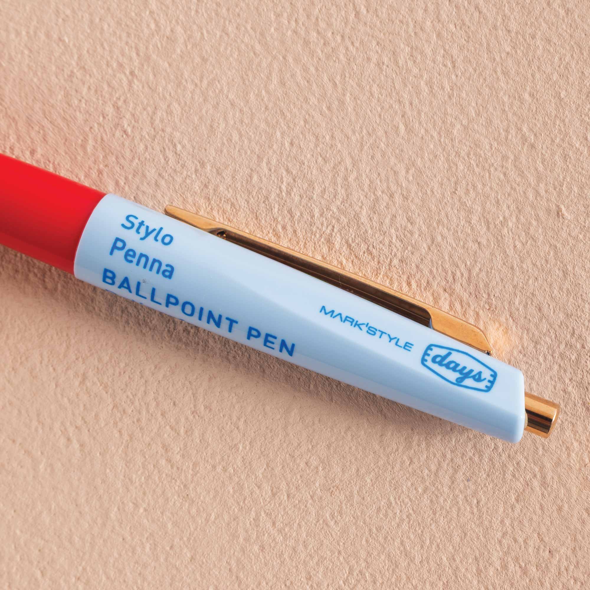 Retro design Ballpoint pen, blue and red, Anterique x Days