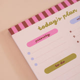 A5 Checks & Stripes Daily Planner Pad, dedicated to-do list and notes section