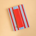 Smooth-running zip with contrast fabric pull tab, Kikkerland pencil pouch in Red