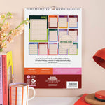 Back of 2026 to 2027 A3 family wall calendar with ring binding and wall hanging loop