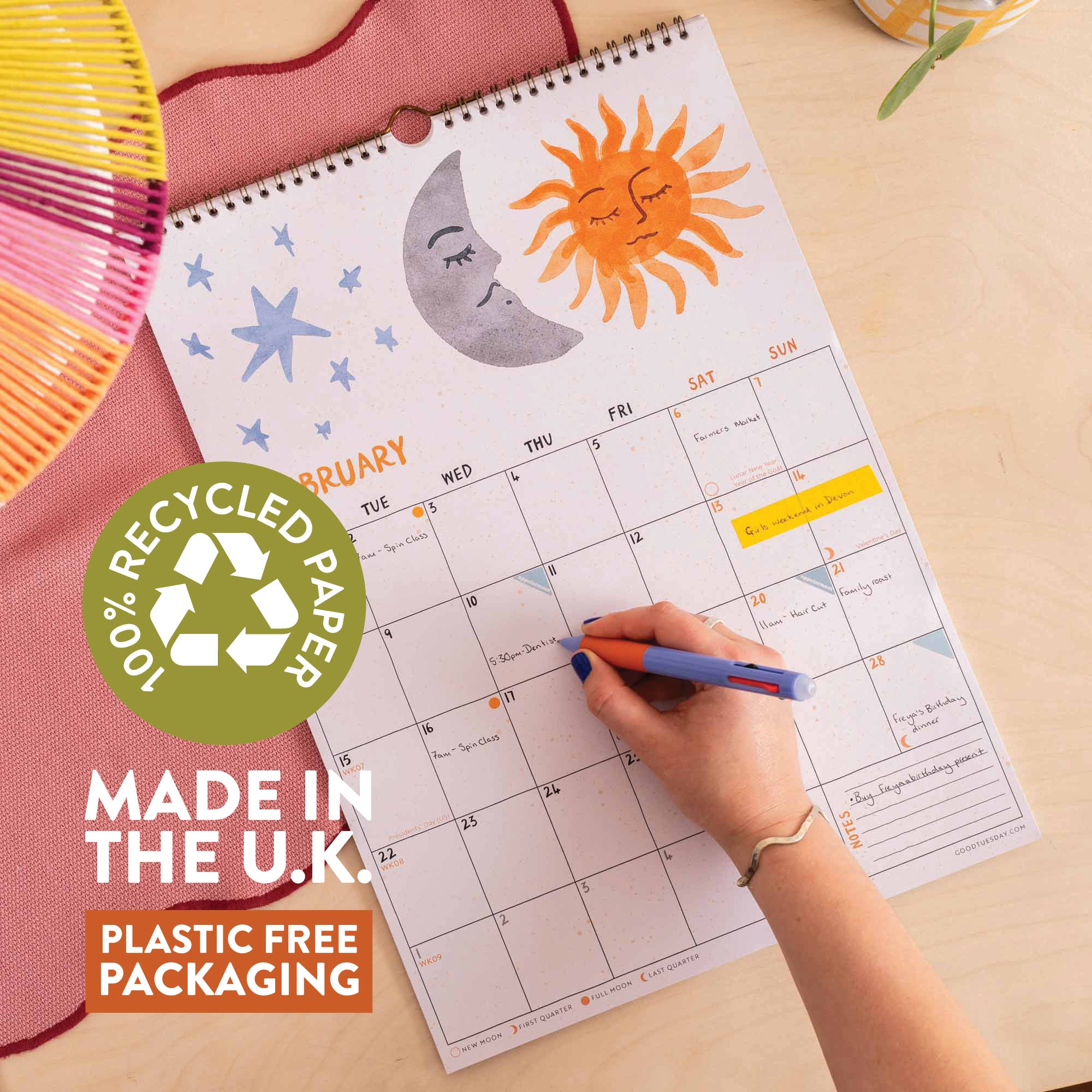 2027 The Good Life A3 Calendar, UK and US holidays included