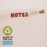 A4 reusable acrylic. 100% recycled acrylic. Made in the UK. Plastic Free Packaging. 