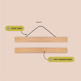 Magnetic Oak Wall Planner Hanger | 8.5" / 21.6 cm | Small (A4)