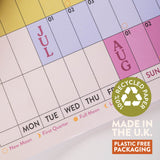 2026-2027 Large A1 Academic Year Wall Planner | Rainbow