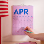 Academic calendar showing UK and US holidays moon phases and week numbers
