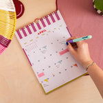 2027 Checks & Stripes A4 Calendar, UK and US holidays included