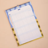 2027 A3 Family Wall Calendar | Coastal Stripe
