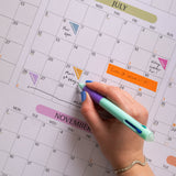 A1 landscape wall planner, January to December 2027 monthly overview