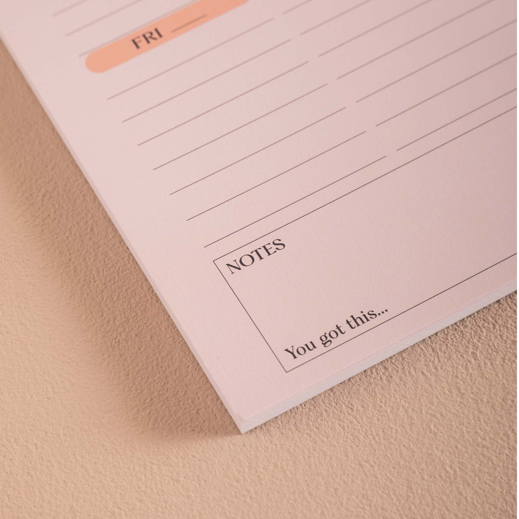 This weeks plan, 100gsm paper, 100% recycled paper - Monday to Sunday spaces, To do list, Important section, Notes and Habit tracker section.