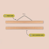 Magnetic Oak Wall Planner Hanger | 12" / 30.5 cm | Medium (A3)