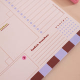 A4 Checks & Stripes Weekly Planner Pad, space for notes alongside the weekly grid