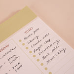 A4 Matcha Weekly Planner Pad, space for notes alongside the weekly grid