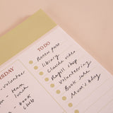 A4 Matcha Weekly Planner Pad, space for notes alongside the weekly grid