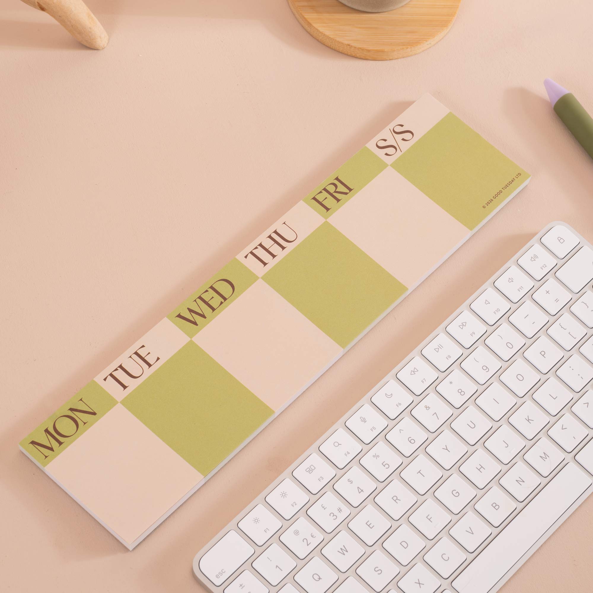 Matcha Keyboard Pad, 50 tear-away pages for weekly desk planning