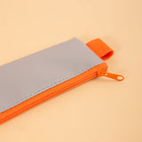 Soft-touch, wipe-clean pencil pouch in Grey, 26.3 x 22cm, by Kikkerland