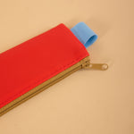 Soft-touch, wipe-clean pencil pouch in Red, 26.3 x 22cm, by Kikkerland