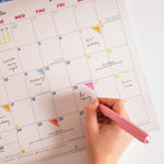 Grid design with Monday week start, generous boxes for writing. 