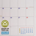 Calendar with a focus on recycled paper and plastic-free packaging