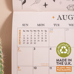 Good Tuesday 2026 calendar inspired by mystical creatures, astrology and magical symbolism, 100% recycled paper, made in the UK and plastic free packaging