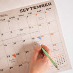 2026 Good Tuesday surf art calendar, generous boxes for writing, monday week starts