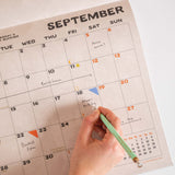 2026 Good Tuesday surf art calendar, generous boxes for writing, monday week starts