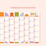 2027 Year Wall Planner | Landscape | Geometric Citrus Splash