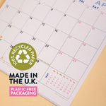 2027 Modernist Wall Calendar, recycled paper, made in the UK