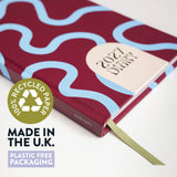 2027 Diary | A5 Hardcover Week to View | Sky Blue & Plum