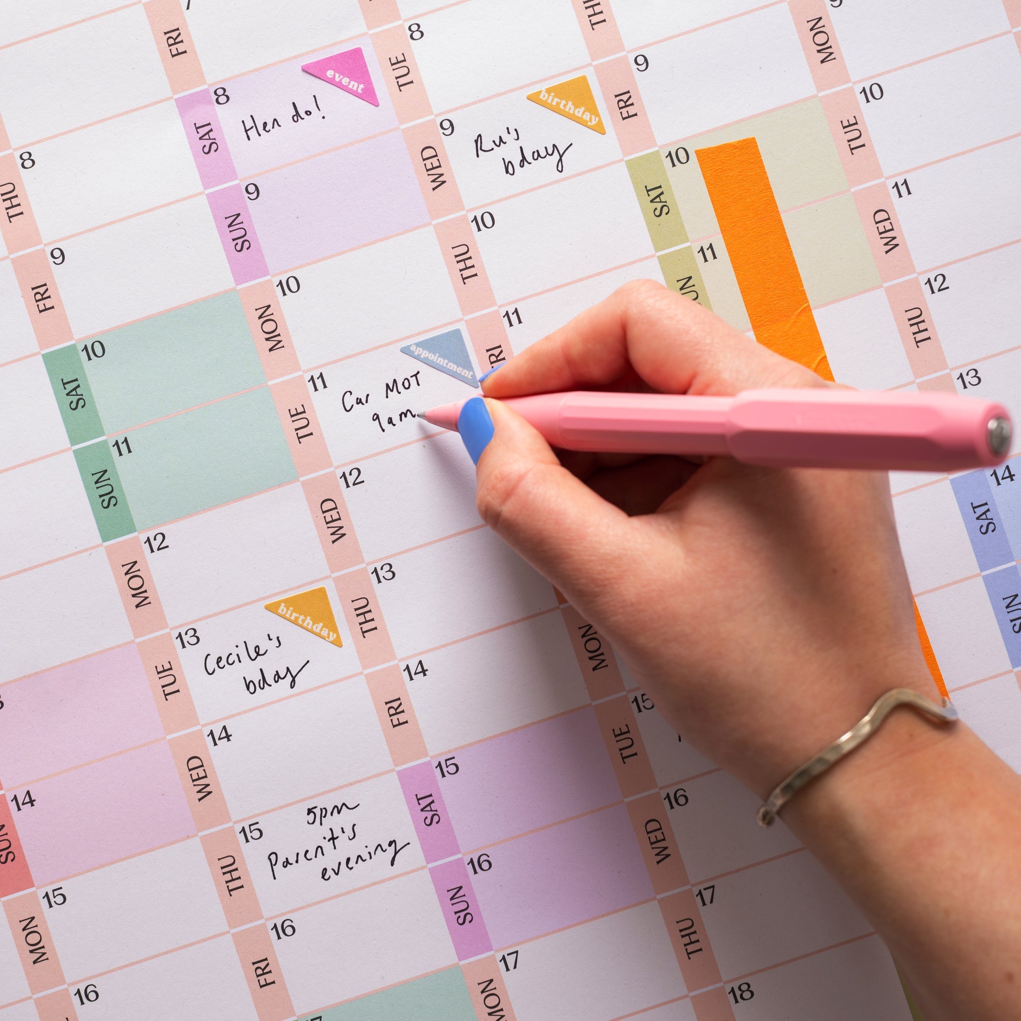 2027 Soft Focus wall planner, January to December monthly overview