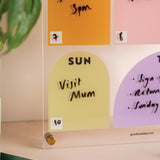 A4 wipeable weekly planner close up with week at a glance layout and to do section