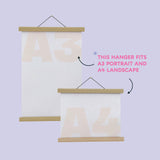 Magnetic Oak Wall Planner Hanger | 12" / 30.5 cm | Medium (A3)