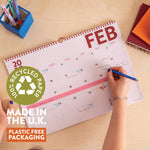 2027 Simply Bright A3 Landscape Calendar, UK and US holidays included
